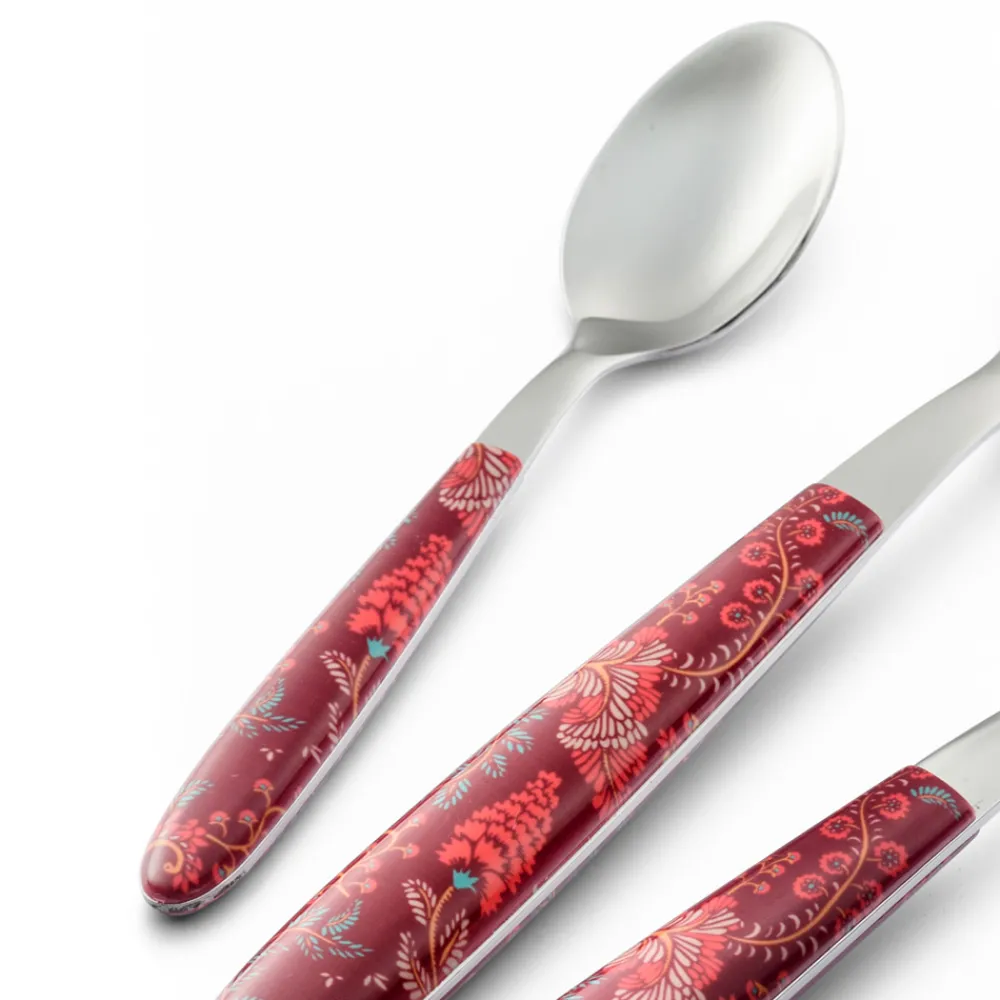 Viadurini Kitchen Besteck Set-Stahl- und Kunststoffbesteck Coloured Arabesque Decor 24 Stück - Alessandra
