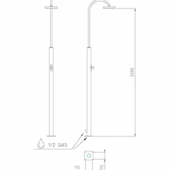 Viadurini in the Garden Gartendusche-Stahl-Gartendusche mit zeitgesteuertem Wasserhahn Made in Italy - Norton