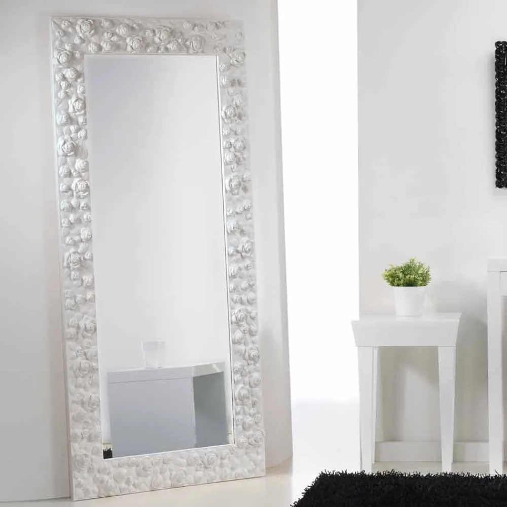 Viadurini Classic Standspiegel|Wandspiegel-Stand und Wandspiegel Rahmen mit Rosen verziert Flower