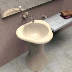 Viadurini Design Design Waschbecken Aus Solid Surface-Standwaschbecken in modernem Design Twister Made in Italy