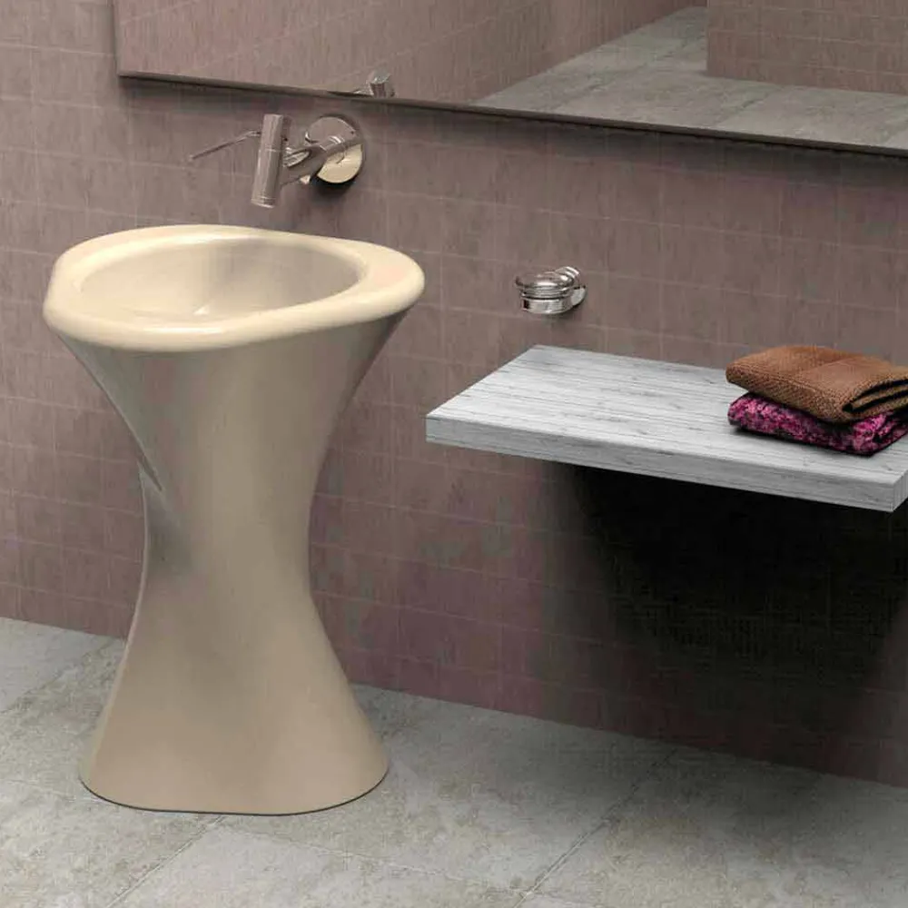 Viadurini Design Design Waschbecken Aus Solid Surface-Standwaschbecken in modernem Design Twister Made in Italy