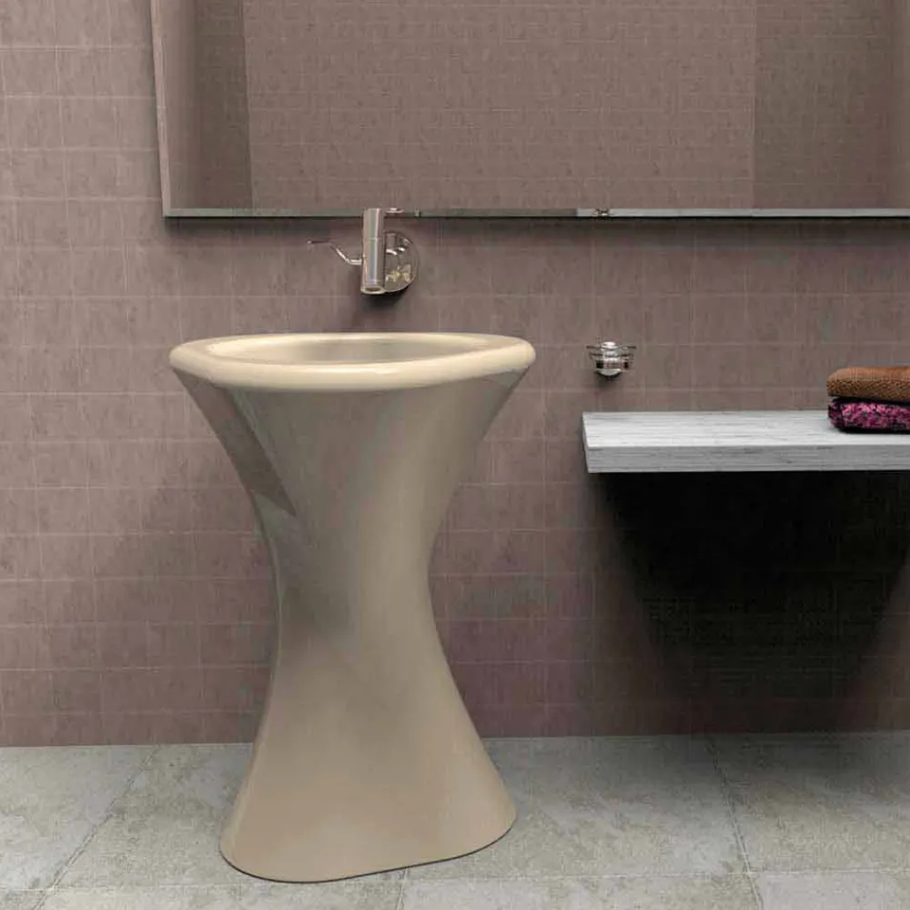 Viadurini Design Design Waschbecken Aus Solid Surface-Standwaschbecken in modernem Design Twister Made in Italy