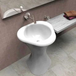 Viadurini Design Design Waschbecken Aus Solid Surface-Standwaschbecken in modernem Design Twister Made in Italy