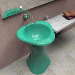 Viadurini Design Design Waschbecken Aus Solid Surface-Standwaschbecken in modernem Design Twister Made in Italy