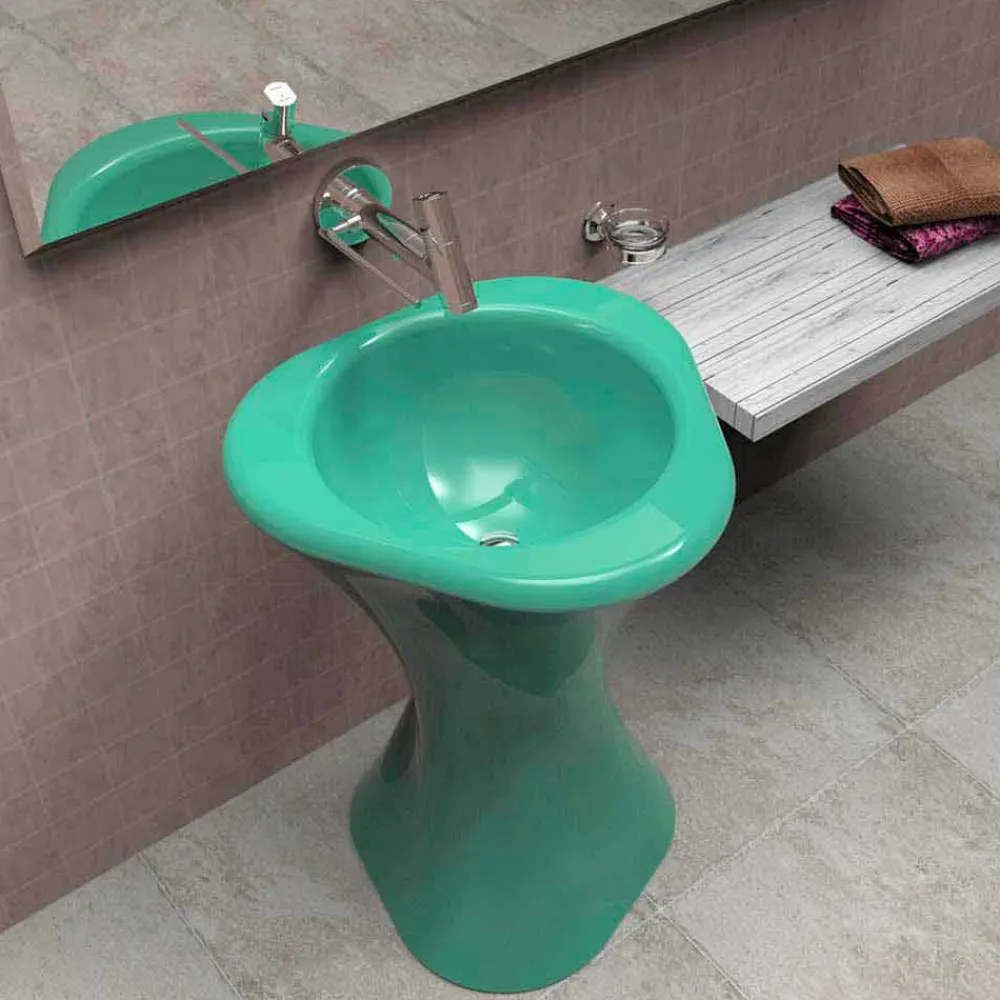 Viadurini Design Design Waschbecken Aus Solid Surface-Standwaschbecken in modernem Design Twister Made in Italy