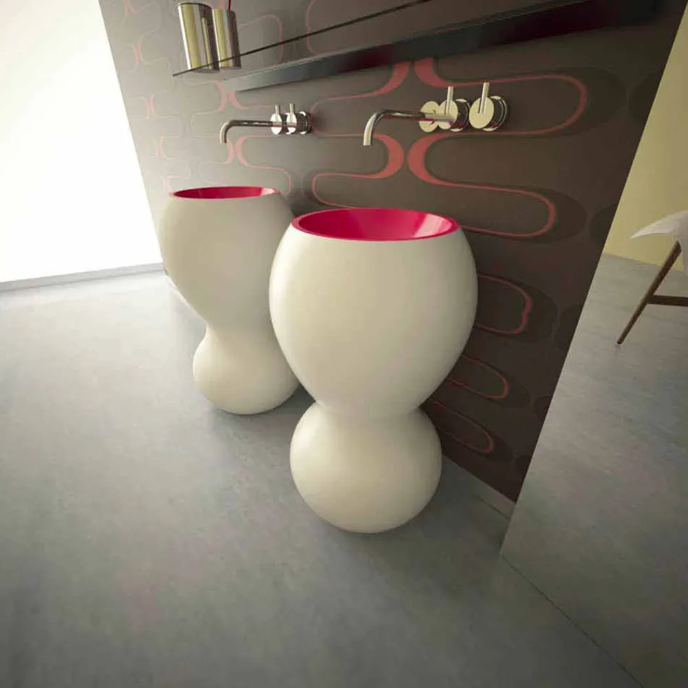 Viadurini Design Design Waschbecken Aus Solid Surface-Standwaschbecken in modernem Design Ariel Made in Italy