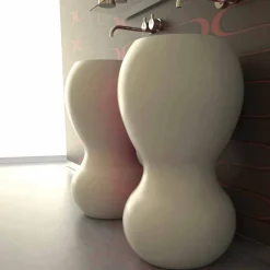 Viadurini Design Design Waschbecken Aus Solid Surface-Standwaschbecken in modernem Design Ariel Made in Italy