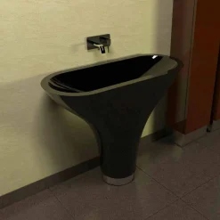 Viadurini Design Design Waschbecken Aus Solid Surface-Standwaschbecken in modernem Design Flounder Made in Italy