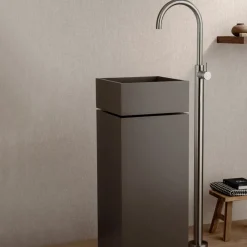 Viadurini Taps Waschbeckenarmaturen-Standwaschtischmischer aus AISI 316L-Stahl, Made in Italy - Artigli