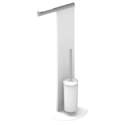 Viadurini Bathroom Toilettenpapierhalter-Stand-WC-Bürstenhalter und Baderolle aus weißem oder schwarzem Aluminium - Alcade