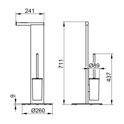 Viadurini Bathroom Toilettenpapierhalter-Stand-WC-Bürstenhalter und Baderolle aus weißem oder schwarzem Aluminium - Alcade