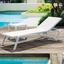 Viadurini in the Garden Sonnenliegen-Stapelbare Gartenliege aus Polypropylen und farbigem Textilen - Artelia