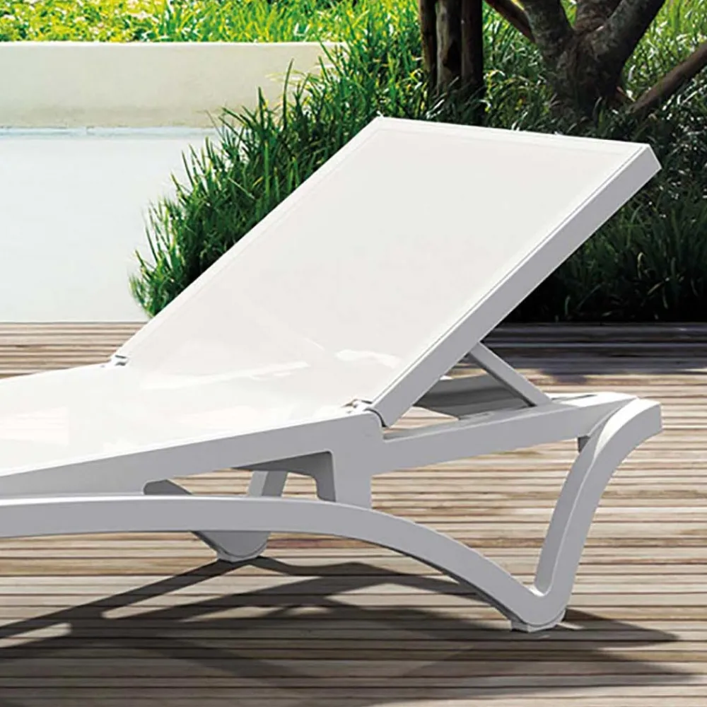 Viadurini in the Garden Sonnenliegen-Stapelbare Gartenliege aus Polypropylen und farbigem Textilen - Artelia