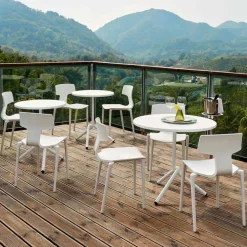 Viadurini in the Garden Gartenstühle Kunststoff-Stapelbare Stühle aus Polypropylen im Freien Hergestellt in Italien, 4 Stück - Claribel