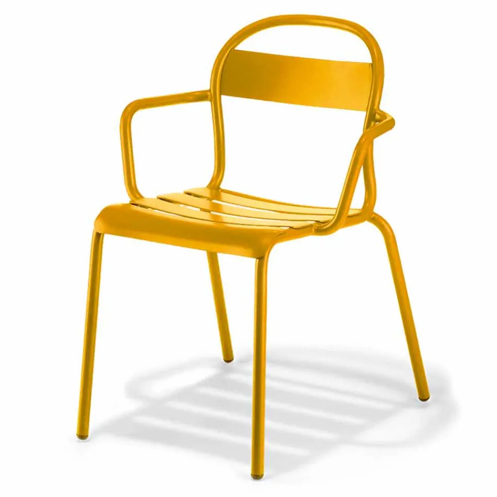 Viadurini in the Garden Gartenstühle Metall-Stapelbarer Aluminiumstuhl im Freien Hergestellt in Italien, 4 Stück - Ulyssa