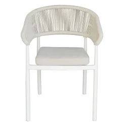 Viadurini in the Garden Gartenstühle Metall-Stapelbarer Aluminiumstuhl mit Seilkissen und Rückenlehne - Frescultura