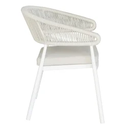 Viadurini in the Garden Gartenstühle Metall-Stapelbarer Aluminiumstuhl mit Seilkissen und Rückenlehne - Frescultura