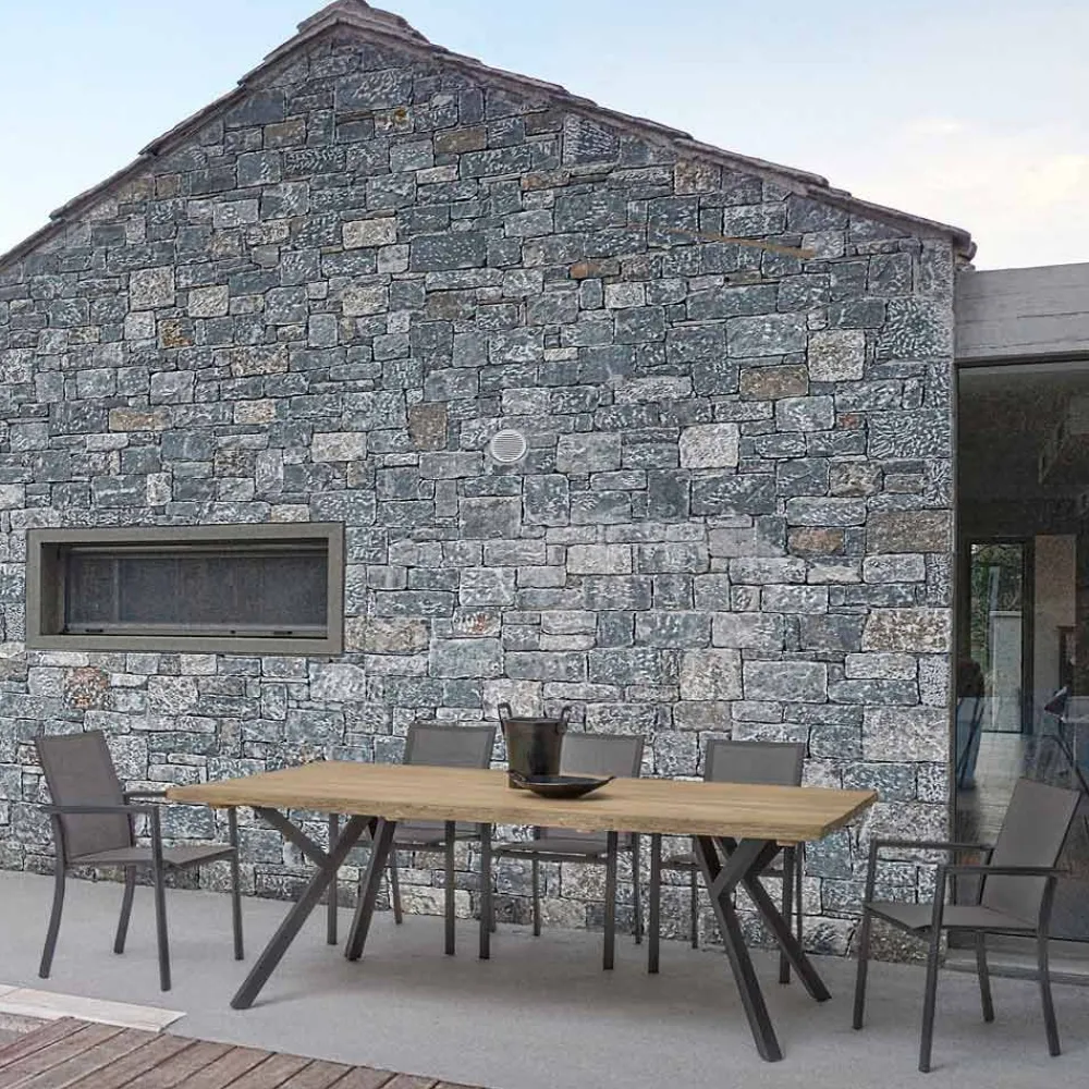 Viadurini in the Garden Gartenstühle Metall-Stapelbarer Außenstuhl aus lackiertem Aluminium, Homemotion, 4 Stück - Vicki