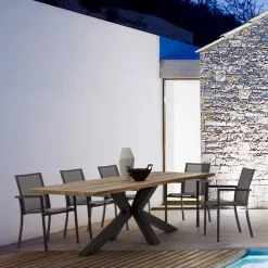 Viadurini in the Garden Gartenstühle Metall-Stapelbarer Außenstuhl aus lackiertem Aluminium, Homemotion, 4 Stück - Vicki