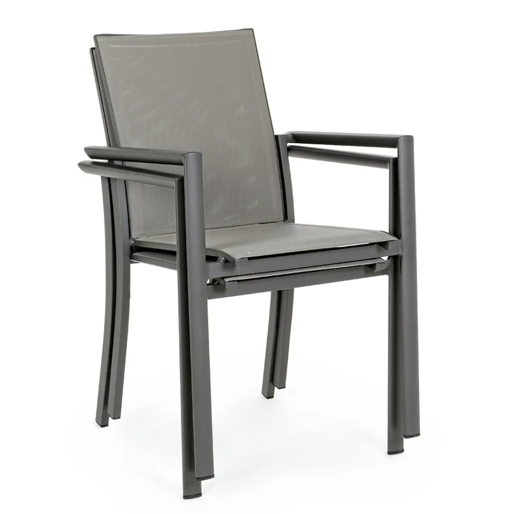 Viadurini in the Garden Gartenstühle Metall-Stapelbarer Außenstuhl aus lackiertem Aluminium, Homemotion, 4 Stück - Vicki