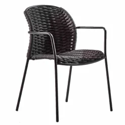 Viadurini in the Garden Gartenstühle Metall-Stapelbarer Außenstuhl aus Seil und Anthrazitmetall, 4 Stück - Drusilla