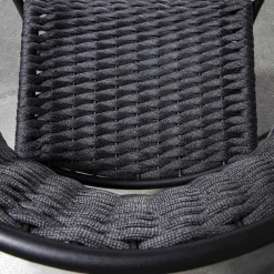 Viadurini in the Garden Gartenstühle Metall-Stapelbarer Außenstuhl aus Seil und Anthrazitmetall, 4 Stück - Drusilla