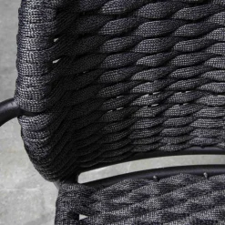 Viadurini in the Garden Gartenstühle Metall-Stapelbarer Außenstuhl aus Seil und Anthrazitmetall, 4 Stück - Drusilla