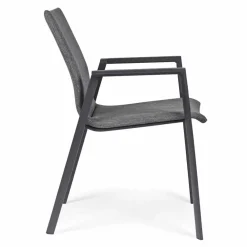 Viadurini in the Garden Gartenstühle Metall-Stapelbarer Außenstuhl aus Stoff und lackiertem Aluminium, 4 Stück - Assia