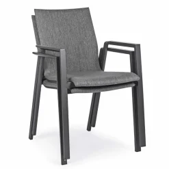 Viadurini in the Garden Gartenstühle Metall-Stapelbarer Außenstuhl aus Stoff und lackiertem Aluminium, 4 Stück - Assia