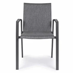 Viadurini in the Garden Gartenstühle Metall-Stapelbarer Außenstuhl aus Stoff und lackiertem Aluminium, 4 Stück - Assia