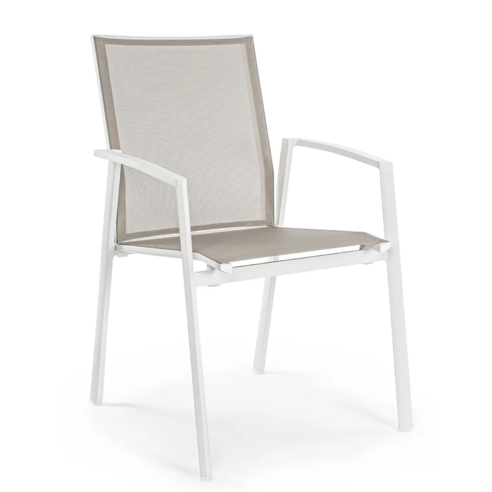 Viadurini in the Garden Gartenstühle Metall-Stapelbarer Außenstuhl aus lackiertem Aluminium, Homemotion, 4 Stück - Odelia