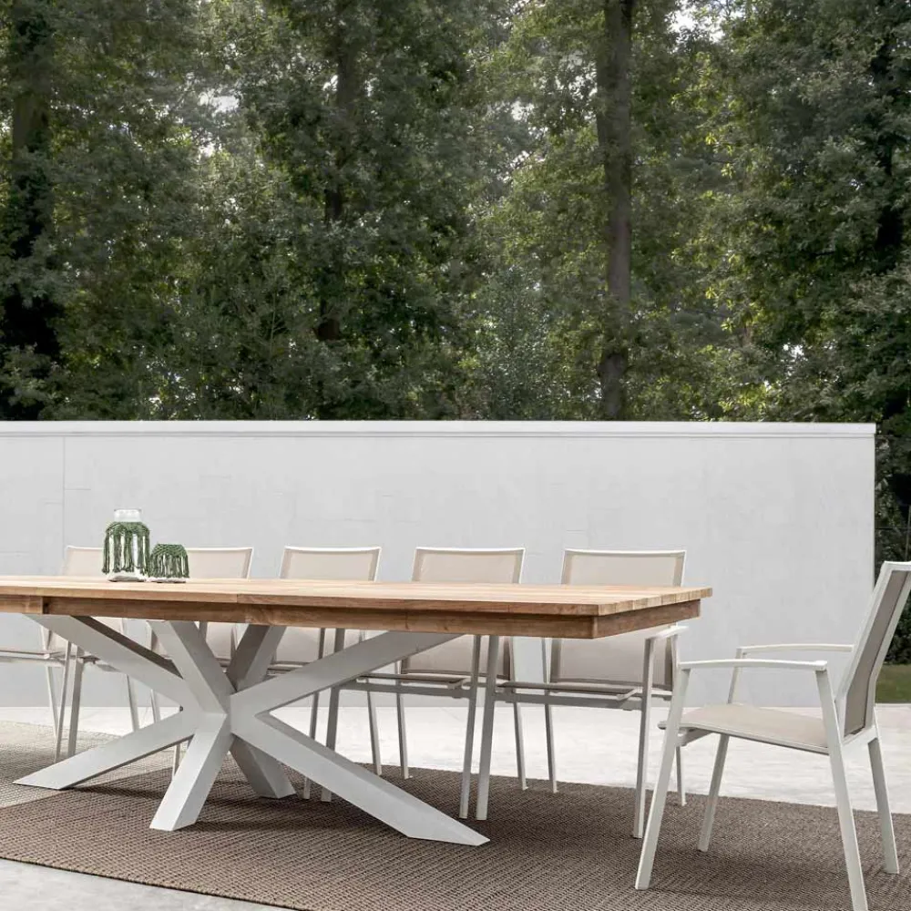 Viadurini in the Garden Gartenstühle Metall-Stapelbarer Außenstuhl aus lackiertem Aluminium, Homemotion, 4 Stück - Odelia