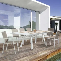 Viadurini in the Garden Gartenstühle Metall-Stapelbarer Außenstuhl aus lackiertem Aluminium, Homemotion, 4 Stück - Odelia