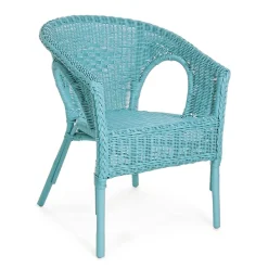 Viadurini in the Garden Sessel Rattan-Stapelbarer Design-Gartensessel aus weißem, blauem oder grünem Rattan - Favolizia