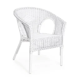 Viadurini in the Garden Sessel Rattan-Stapelbarer Design-Gartensessel aus weißem, blauem oder grünem Rattan - Favolizia