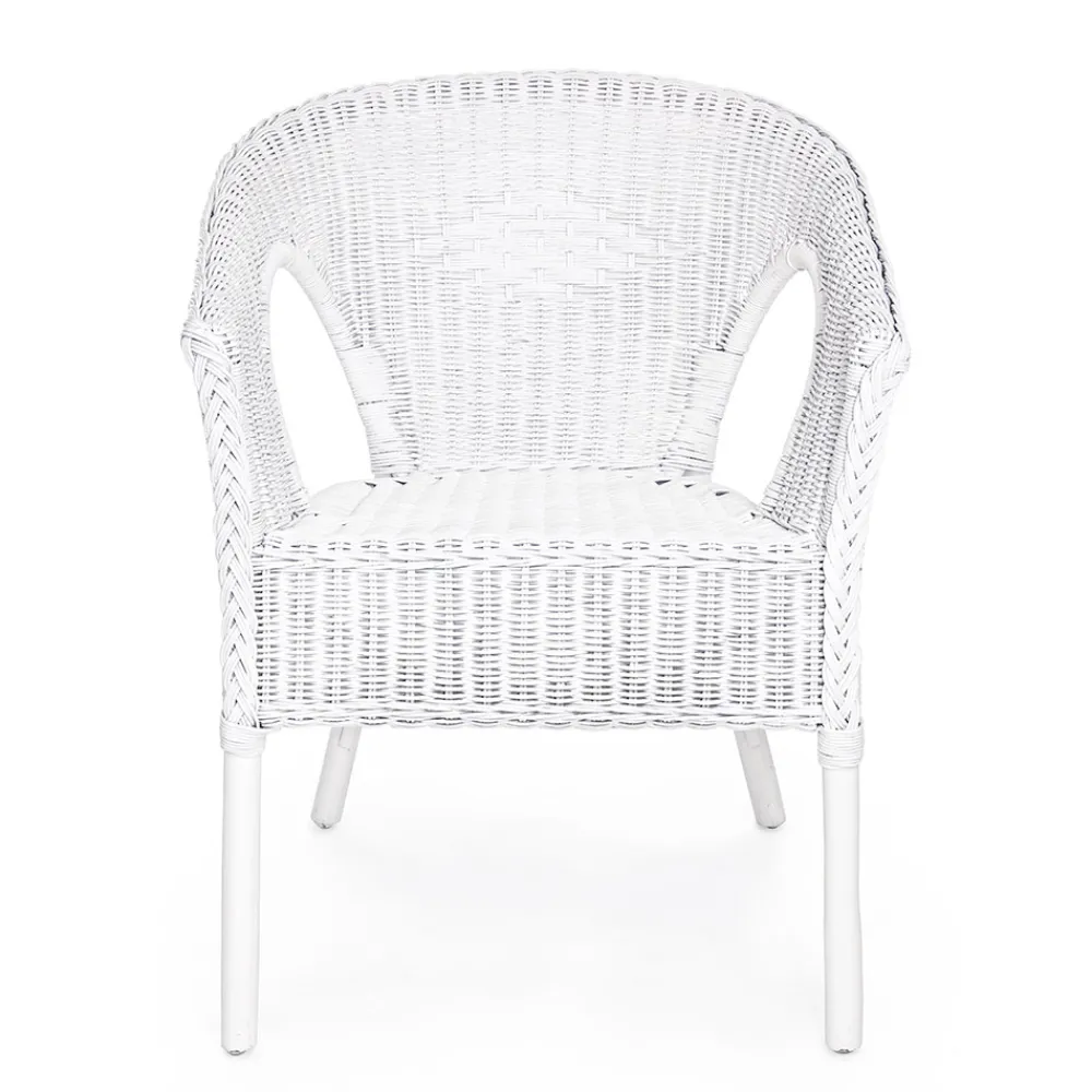 Viadurini in the Garden Sessel Rattan-Stapelbarer Design-Gartensessel aus weißem, blauem oder grünem Rattan - Favolizia