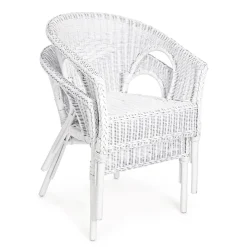 Viadurini in the Garden Sessel Rattan-Stapelbarer Design-Gartensessel aus weißem, blauem oder grünem Rattan - Favolizia