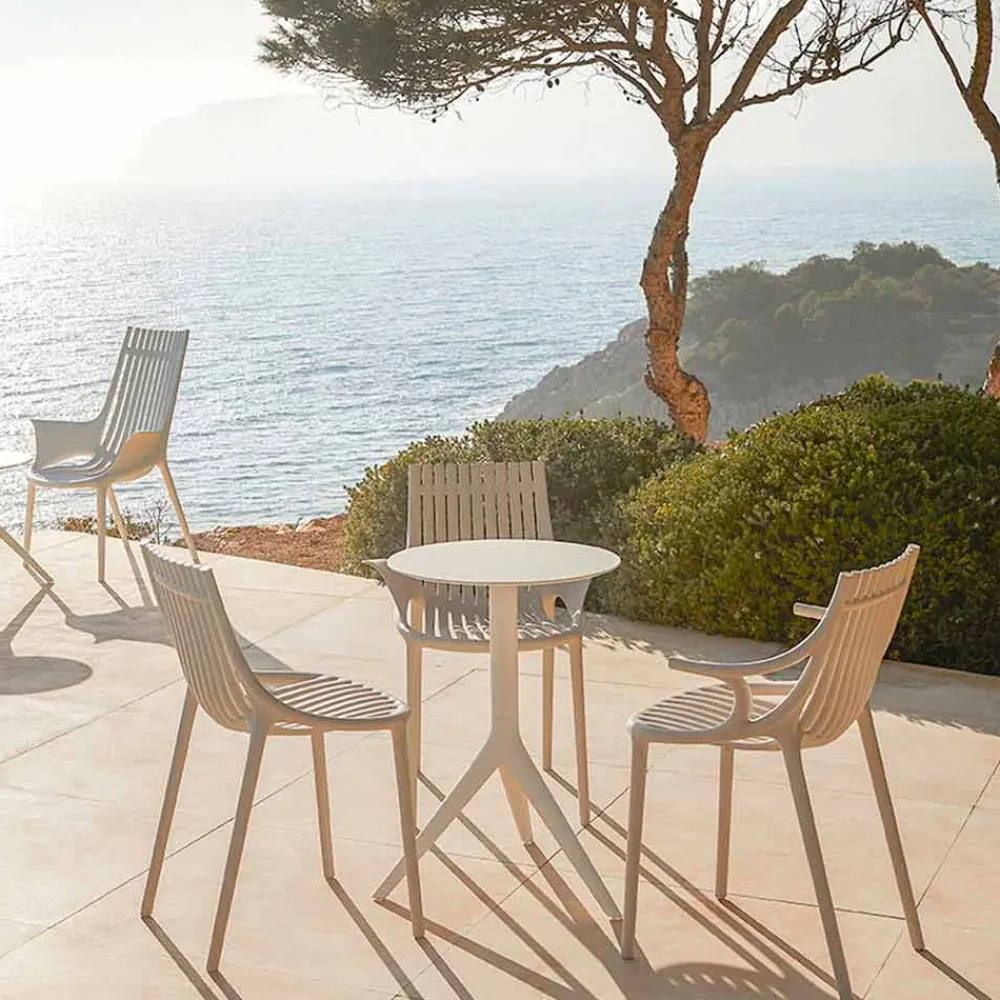 Vondom Gartenstühle Kunststoff-Stapelbarer farbiger Gartenstuhl aus Kunststoff 4 Stück - Ibiza von