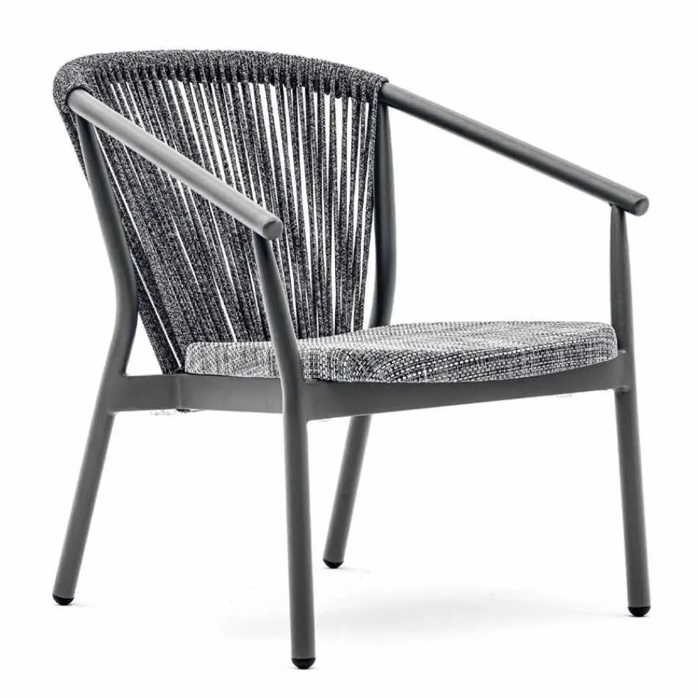 Varaschin Metallsessel-Stapelbarer Gartensessel aus Aluminium und Stoff - Smart By