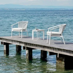 Varaschin Metallsessel-Stapelbarer Gartensessel aus Aluminium und Stoff - Smart By