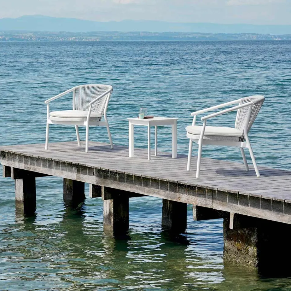 Varaschin Metallsessel-Stapelbarer Gartensessel aus Aluminium und Stoff - Smart By