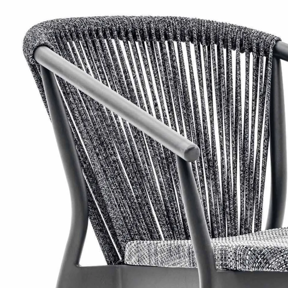 Varaschin Metallsessel-Stapelbarer Gartensessel aus Aluminium und Stoff - Smart By