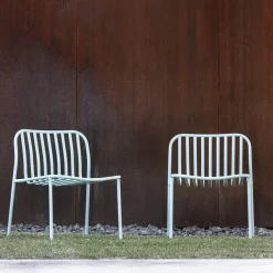 Viadurini in the Garden Metallsessel-Stapelbarer Gartensessel aus Metall Made in Italy 2 Stück - Simply