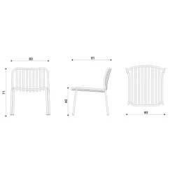 Viadurini in the Garden Metallsessel-Stapelbarer Gartensessel aus Metall Made in Italy 2 Stück - Simply