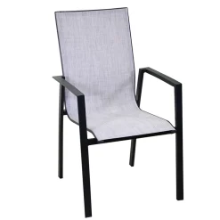 Viadurini in the Garden Metallsessel-Stapelbarer Gartenstuhl aus Textilene und Aluminium - Foglio