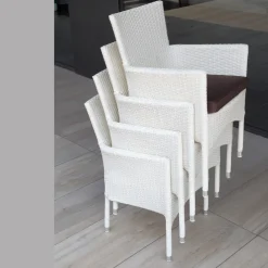 Viadurini in the Garden Metallsessel-Stapelbarer Gartenstuhl aus geflochtenem Aluminium - Bruma