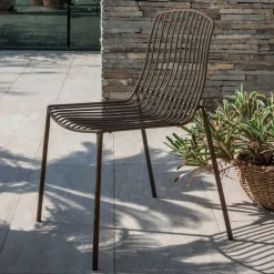 Viadurini in the Garden Gartenstühle Metall-Stapelbarer Gartenstuhl aus Metall Made in Italy 2 Stück - Giuliana