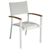 Viadurini in the Garden Gartenstühle Metall-Stapelbarer Gartenstuhl aus weißem Aluminium mit Armlehnen - Lyonel