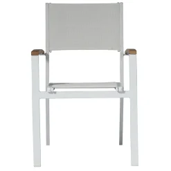 Viadurini in the Garden Gartenstühle Metall-Stapelbarer Gartenstuhl aus weißem Aluminium mit Armlehnen - Lyonel