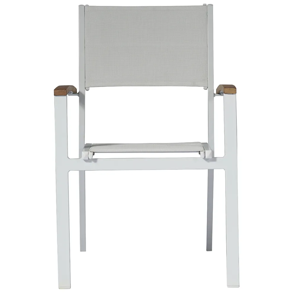 Viadurini in the Garden Gartenstühle Metall-Stapelbarer Gartenstuhl aus weißem Aluminium mit Armlehnen - Lyonel